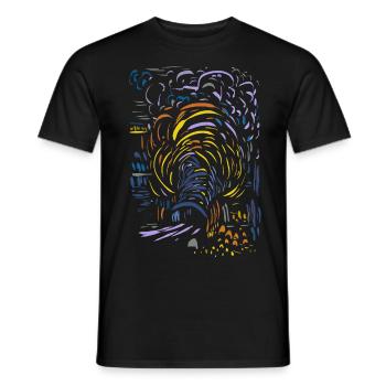 Abstract - Men's T-Shirt - black - Front - AI Model Male 178 light (178cm)