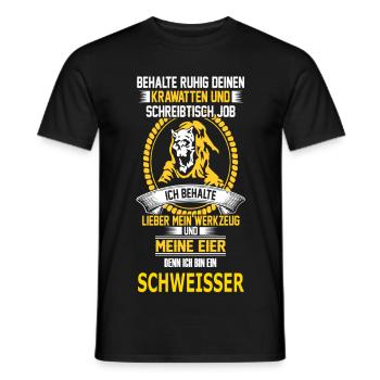 SCHWEISSER - Männer T-Shirt - Schwarz - Vorne - AI Model Male 178 light (178cm)