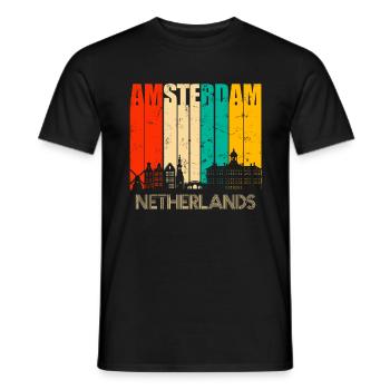 Amsterdam - T-shirt homme - noir - Devant - AI Model Male 178 light (178cm)