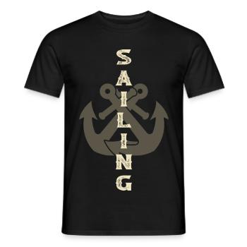 Segeln Segler Segelboot Anker - Männer T-Shirt - Schwarz - Vorne - AI Model Male 178 light (178cm)
