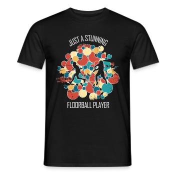 Floorball Floorball Hockey sur gazon Hockey en salle - T-shirt homme - noir - Devant - AI Model Male 178 light (178cm)