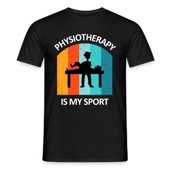 Physical Therapist Humorous Gift Saying Funny - Men's T-Shirt - black - Front - AI Model Male 178 light (178cm)