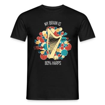Harfe Geschenk Musikinstrument Musiker Zupfen - Männer T-Shirt - Schwarz - Vorne - AI Model Male 178 light (178cm)