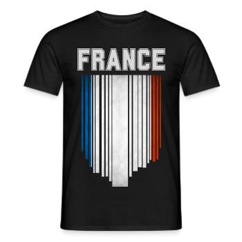 Drapeau de la France, fierté française - T-shirt homme - noir - Devant - AI Model Male 178 light (178cm)