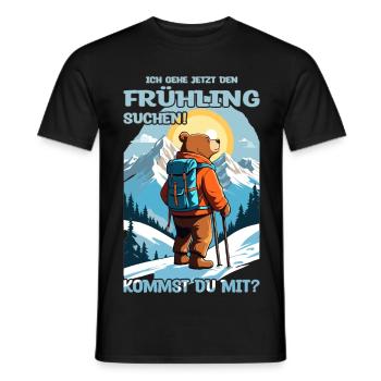 Ours à la recherche du printemps - T-shirt homme - noir - Devant - AI Model Male 178 light (178cm)