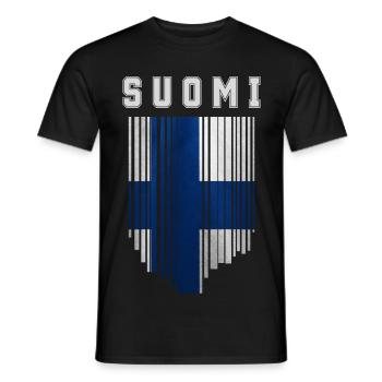 Flag of Finland, Finnish pride - Men's T-Shirt - black - Front - AI Model Male 178 light (178cm)