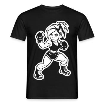 Kickboxerin Cartoon Stil - Männer T-Shirt - Schwarz - Vorne - AI Model Male 178 light (178cm)