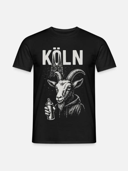 Kölner Streetstyle Ziege - Männer T-Shirt - Schwarz