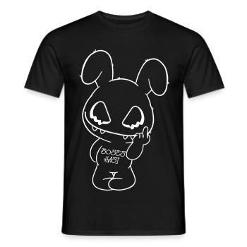böses Hasi einfache Zeichnung Halloween - Männer T-Shirt - Schwarz - Vorne - AI Model Male 178 light (178cm)