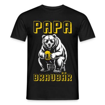 Le futur papa PAPA BRAUBÄR Drôle - T-shirt homme - noir - Devant - AI Model Male 178 light (178cm)