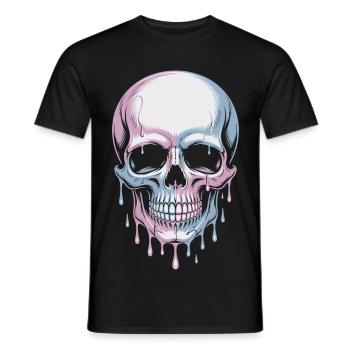 Kawaii Pastel Goth Totenschädel - Männer T-Shirt - Schwarz - Vorne - AI Model Male 178 light (178cm)