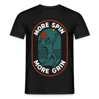 Padel Plus Spin Plus Grin Joueur drôle - T-shirt homme - noir - Devant - AI Model Male 178 light (178cm)