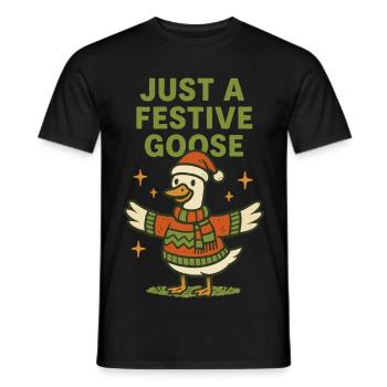 Weihnachtsgans Nur eine festliche Gans Lustig - Männer T-Shirt - Schwarz - Vorne - AI Model Male 178 light (178cm)