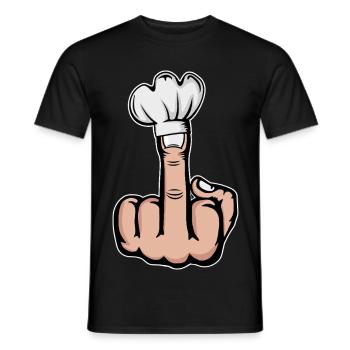 Mittelfinger Stinkefinger Kochmütze Design - Männer T-Shirt - Schwarz - Vorne - AI Model Male 178 light (178cm)