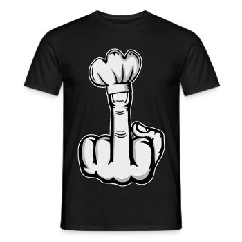 Mittelfinger Stinkefinger Kochmütze Design - Männer T-Shirt - Schwarz - Vorne - AI Model Male 178 light (178cm)