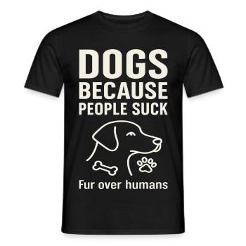 Les chiens parce que les gens sont de la merde - T-shirt homme - noir - Devant - AI Model Male 178 light (178cm)