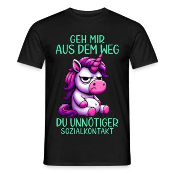 Get out of my way, you unnecessary social contact - Men's T-Shirt - black - Front - AI Model Male 178 light (178cm)