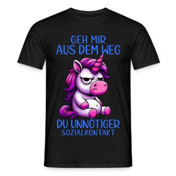 Get out of my way, you unnecessary social contact - Men's T-Shirt - black - Front - AI Model Male 178 light (178cm)
