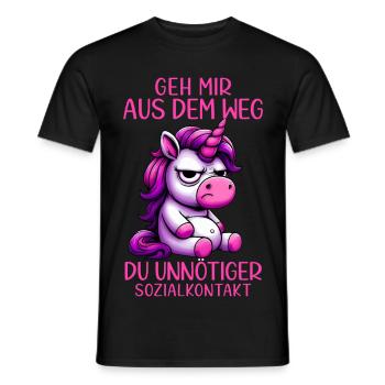 Get out of my way, you unnecessary social contact - Men's T-Shirt - black - Front - AI Model Male 178 light (178cm)