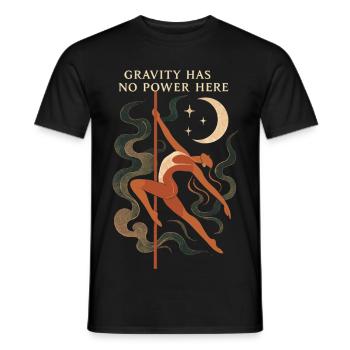 Floating Pole Dance Woman – Gravity has no power - Men's T-Shirt - black - Front - AI Model Male 178 light (178cm)