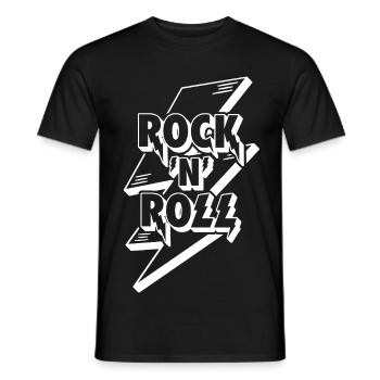 Rock 'n' Roll Lightning Bolt 3D-Logo - Männer T-Shirt - Schwarz - Vorne - AI Model Male 178 light (178cm)