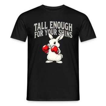Rabbit alarm: Beware of the shins - Men's T-Shirt - black - Front - AI Model Male 178 light (178cm)