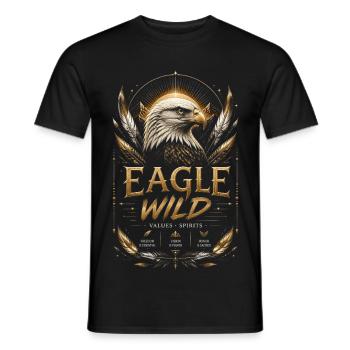 Golden Eagle Spirit and Values - Men's T-Shirt - black - Front - AI Model Male 178 light (178cm)