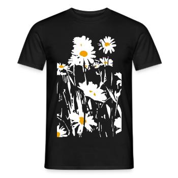DAISIES - Men's T-Shirt - black - Front - AI Model Male 178 light (178cm)