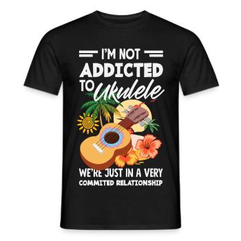 Funny Ukulele Designs and Sayings - Men's T-Shirt - black - Front - AI Model Male 178 light (178cm)