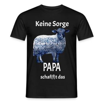 Papa schaf(f)t das Schaf T-Shirt Geschenk - Männer T-Shirt - Schwarz - Vorne - AI Model Male 178 light (178cm)