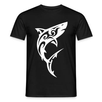 Requin tribal Noir Blanc - T-shirt homme - noir - Devant - AI Model Male 178 light (178cm)