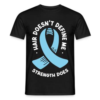 Stärke statt Haare - Selbstbewusste Botschaft - Männer T-Shirt - Schwarz - Vorne - AI Model Male 178 light (178cm)