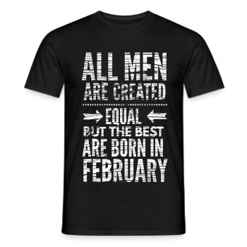 February birthday text - Men's T-Shirt - black - Front - AI Model Male 178 light (178cm)