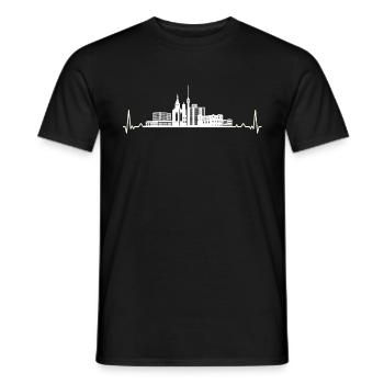 Stuttgart - City of Stuttgart skyline - Men's T-Shirt - black - Front - AI Model Male 178 light (178cm)