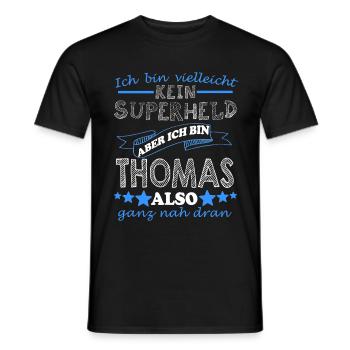 Thomas Vorname Schriftzug Geschenk Männer Jungen - Männer T-Shirt - Schwarz - Vorne - AI Model Male 178 light (178cm)