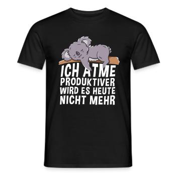 Ich atme produktiver wird es heute nicht mehr - - Männer T-Shirt - Schwarz - Vorne - AI Model Male 178 light (178cm)