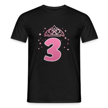 3. Geburtstag 3 Jahre alt Prinzessin Krone - Männer T-Shirt - Schwarz - Vorne - AI Model Male 178 light (178cm)