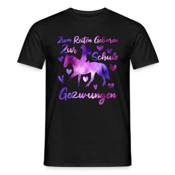 Zum Reiten Geboren Zur Schule Gezwungen - Reiten - Männer T-Shirt - Schwarz - Vorne - AI Model Male 178 light (178cm)