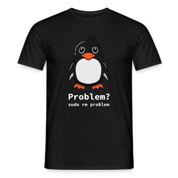 Tux Linux Penguin | Problem? Sudo rm -rf / - - Männer T-Shirt - Schwarz - Vorne - AI Model Male 178 light (178cm)