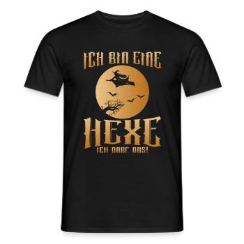 Ich bin eine Hexe ich darf das | Hexen Besen Witch - Männer T-Shirt - Schwarz - Vorne - AI Model Male 178 light (178cm)