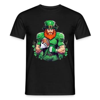St. Patrick's Day Kleeblatt American Football - Männer T-Shirt - Schwarz - Vorne - AI Model Male 178 light (178cm)