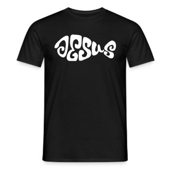 Jesus Fisch Design. - Männer T-Shirt - Schwarz - Vorne - AI Model Male 178 light (178cm)