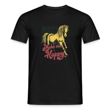 Cheval à cheval - T-shirt homme - noir - Devant - AI Model Male 178 light (178cm)