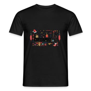Merry Christmas xmas design gift - Men's T-Shirt - black - Front - AI Model Male 178 light (178cm)