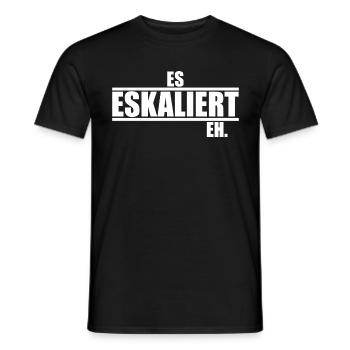 Es eskaliert sowieso ein Spruch über Eskalationen - Männer T-Shirt - Schwarz - Vorne - AI Model Male 178 light (178cm)
