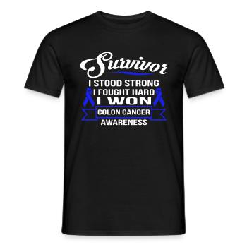 Survivor Colon Cancer Awareness T-shirt - T-shirt homme - noir - Devant - AI Model Male 178 light (178cm)