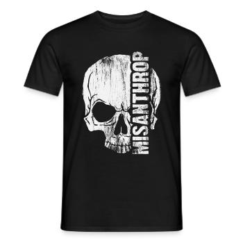 misanthropic skull - Men's T-Shirt - black - Front - AI Model Male 178 light (178cm)