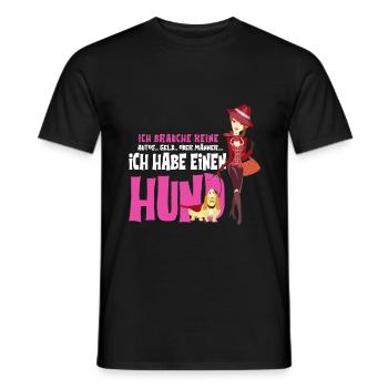 chien femmes hommes chiens argent cadeau - T-shirt homme - noir - Devant - AI Model Male 178 light (178cm)