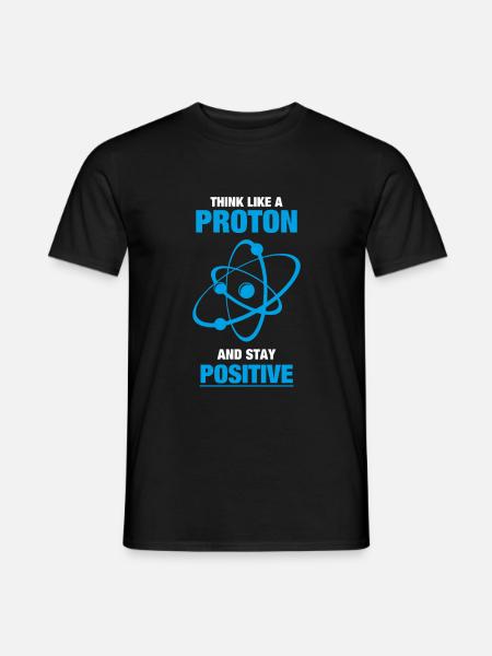 Myśl jak proton i bądź pozytywny - T-shirt męski - czarny