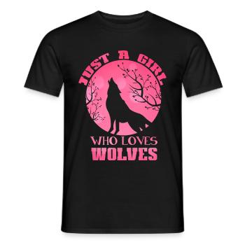 wolf - Men's T-Shirt - black - Front - AI Model Male 178 light (178cm)